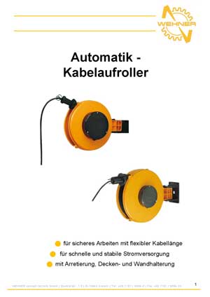 Prospekt Automatik-Kabelaufroller