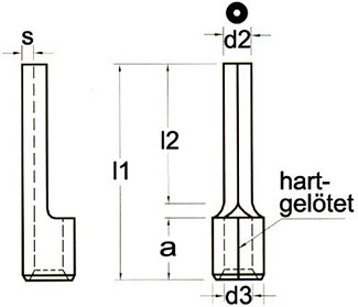 Stiftkabelschuhe DIN 46230 Zeichnung