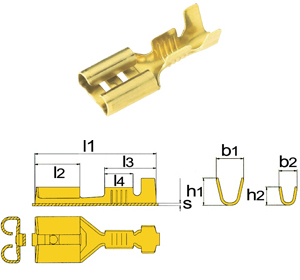 Flachsteckhülse DIN4 6247 T1-T4 Einzelausführung Bild