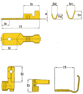unisolierte Flachstecker DIN 46248 T1-T3 Form A+B Bild