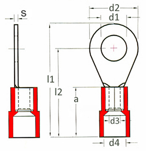 Ringkabelschuhe RoHS 10 aus Polyamid Zeichnung